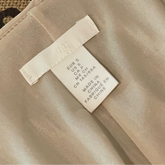 H&M Beige Sequin Wrap Midi Christmas Dinner Party Long Sleeve Dress Small - Picture 9 of 9